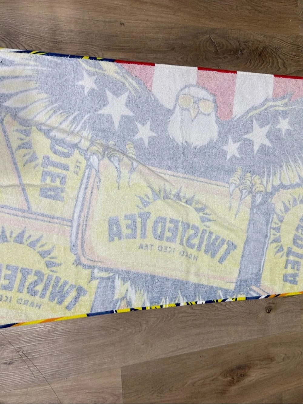 TWISTED TEA ORIGINAL HARD ICED TEA CAN BEACH TOWEL YELLOW BLUE